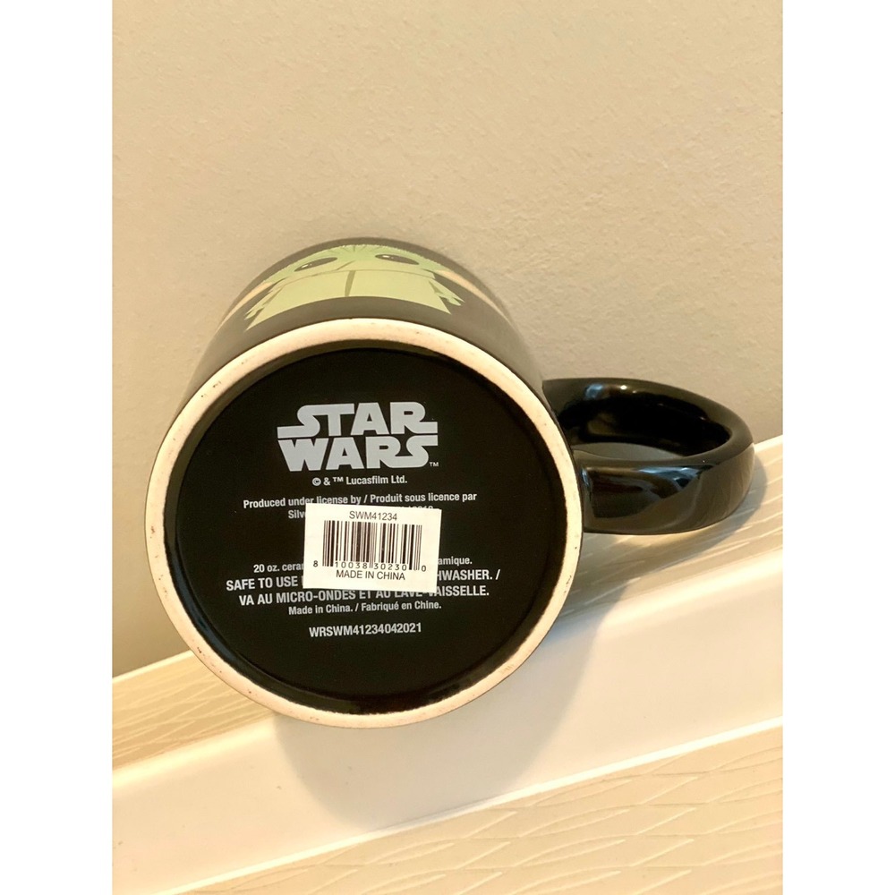 Disney Star Wars Mandalorian Child Grogu Ceramic Coffee Mug 20oz Black Baby Yoda - Picture 3 of 3